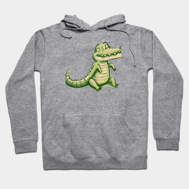 Cute Crocodile Drawing Hoodie by Play Zoo